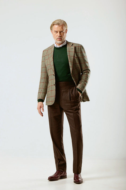 Veste à carreaux beige