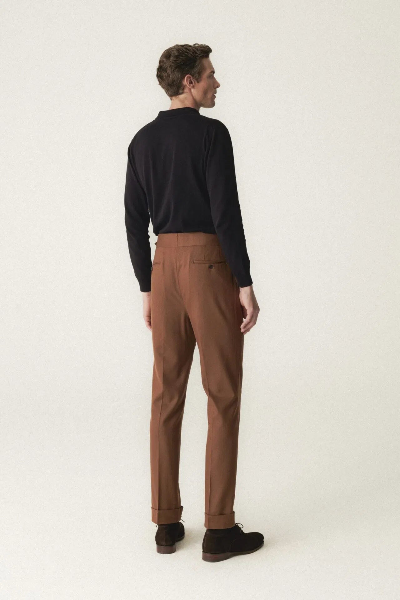 Pantalon en flanelle légère caramel