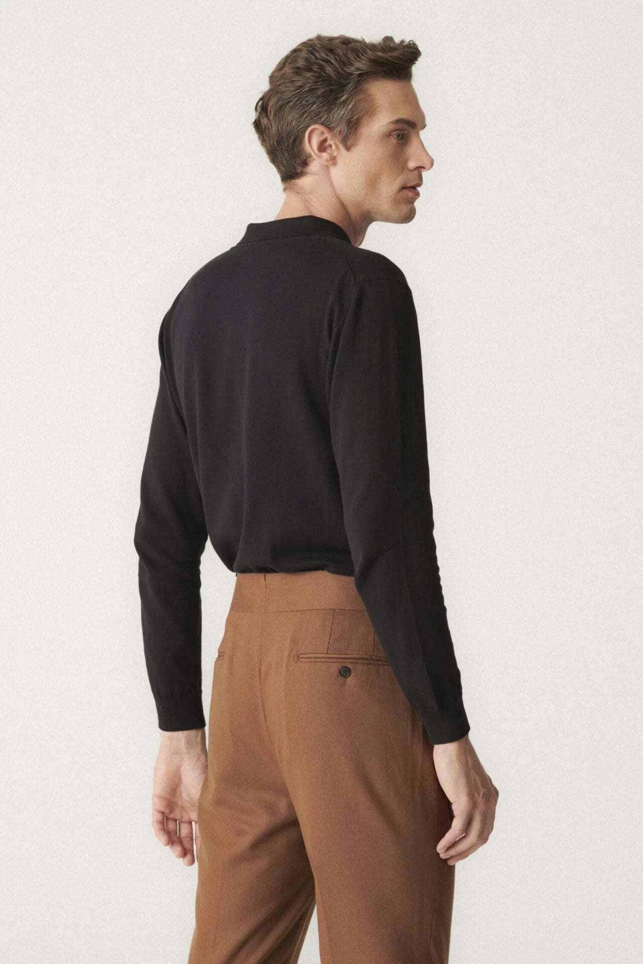 Pantalon en flanelle légère caramel