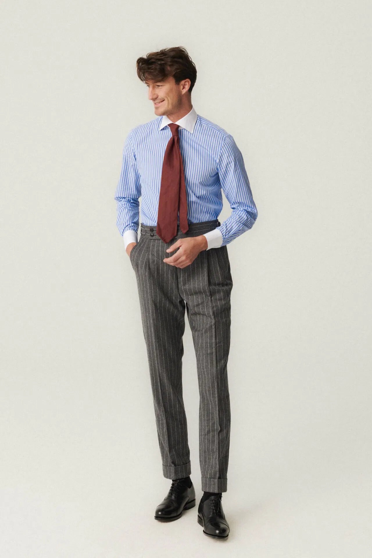 Winchester Blue and White Pinstripe Shirt