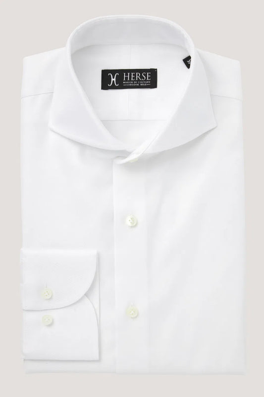 Cutaway collar white shirt