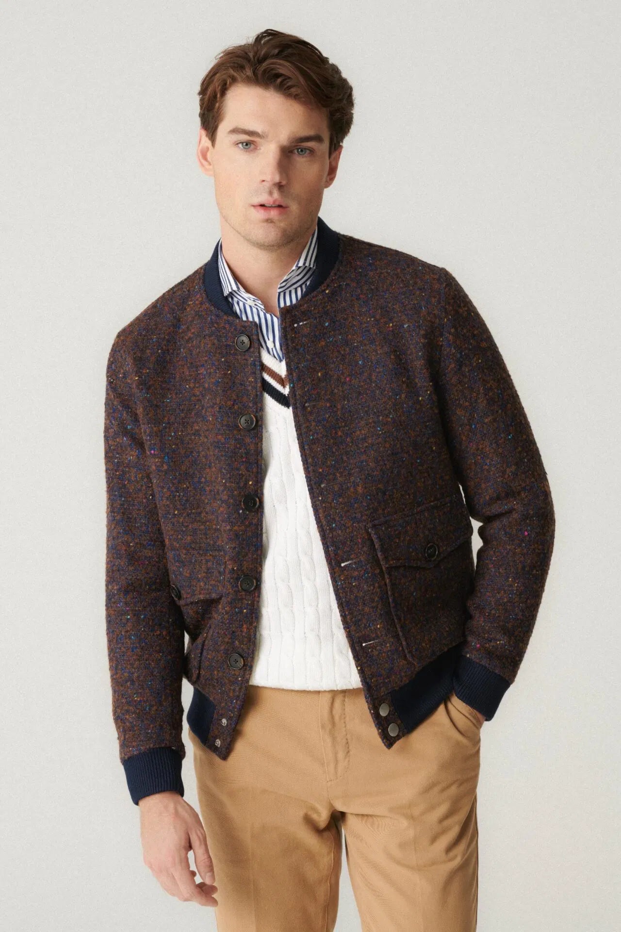 Donegal Tweed Bomber Jacket