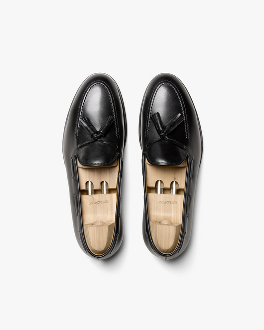 Czarne tassel loafers Myrqvist