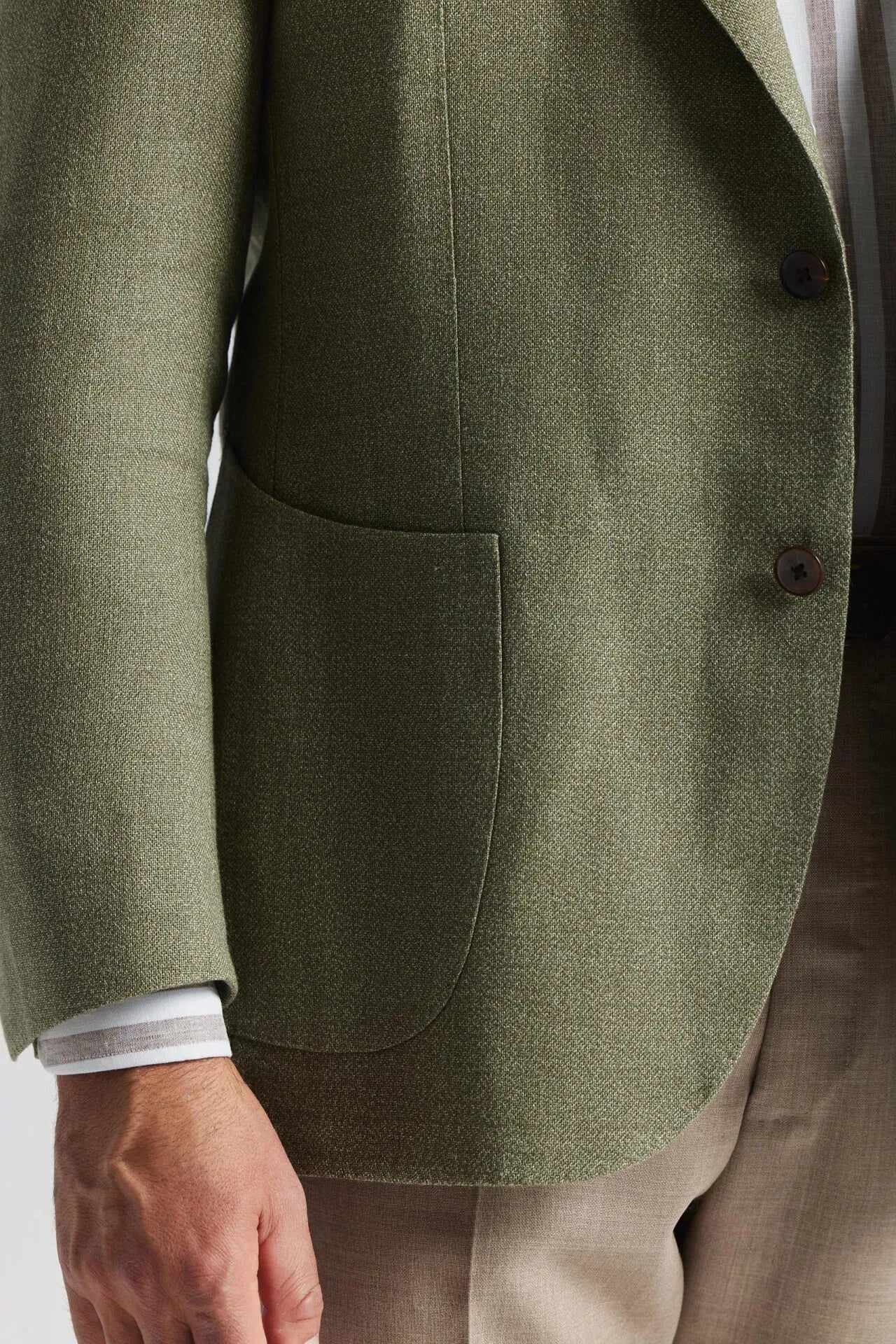 Veste verte en laine/lin