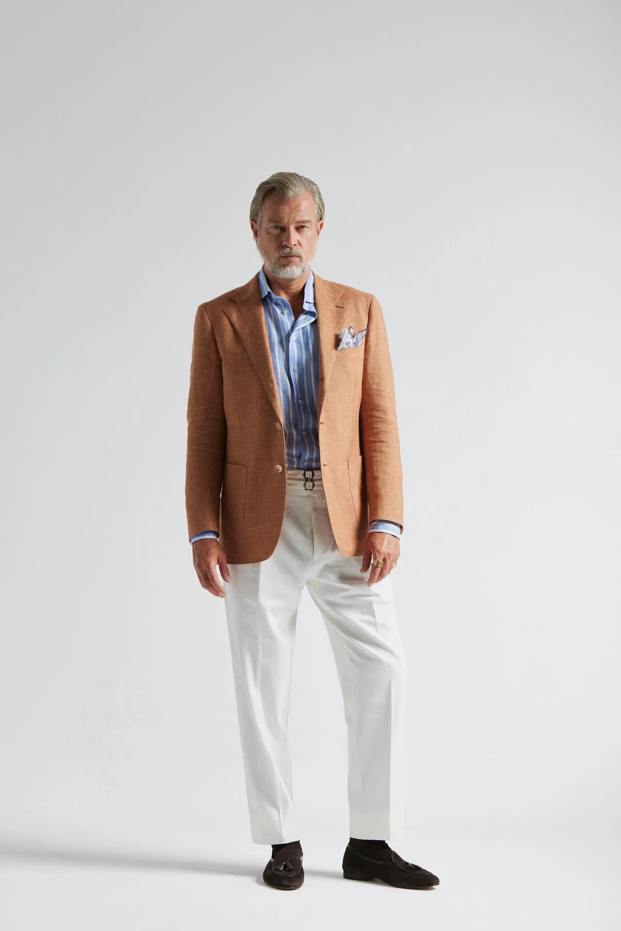 Veste orange en laine/lin