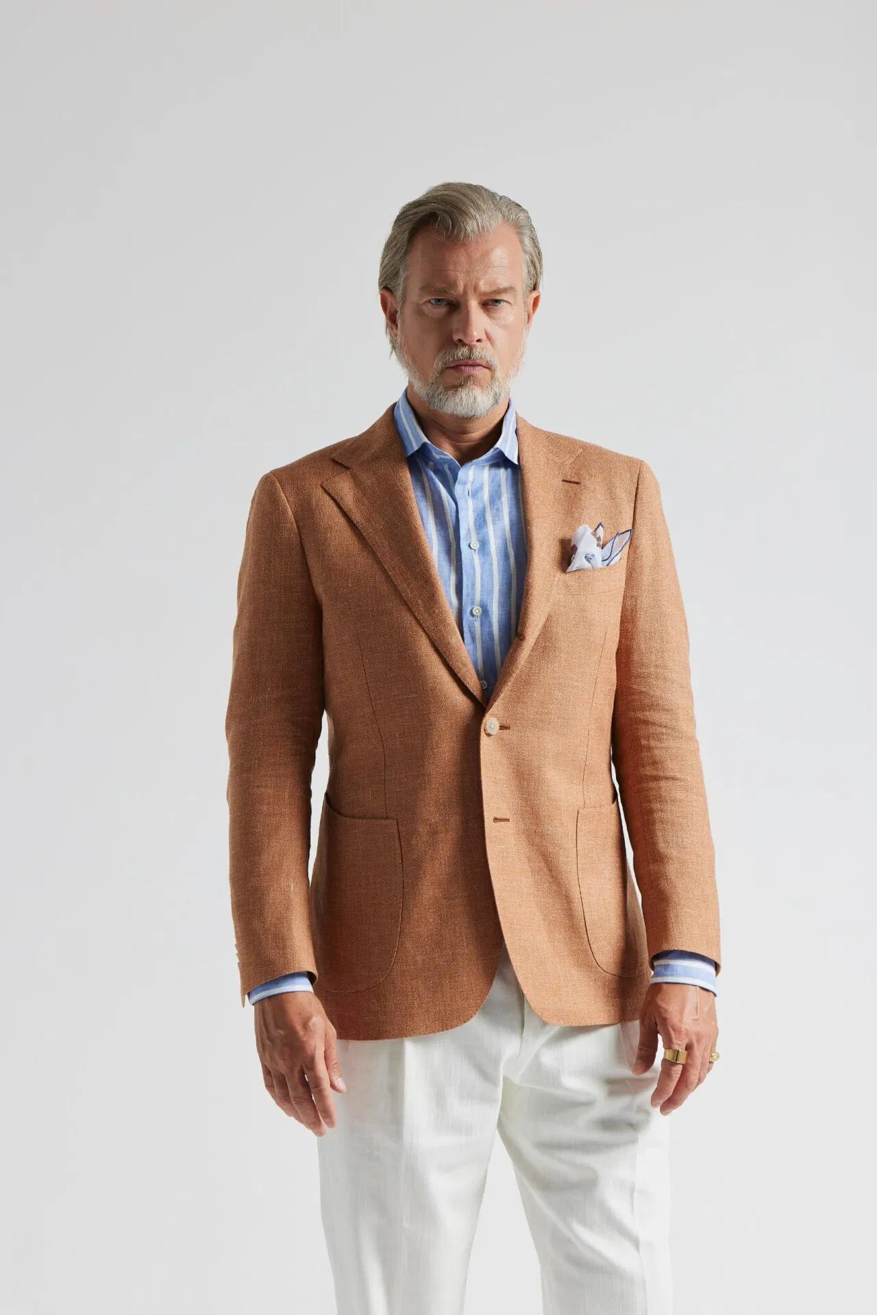 Veste orange en laine/lin
