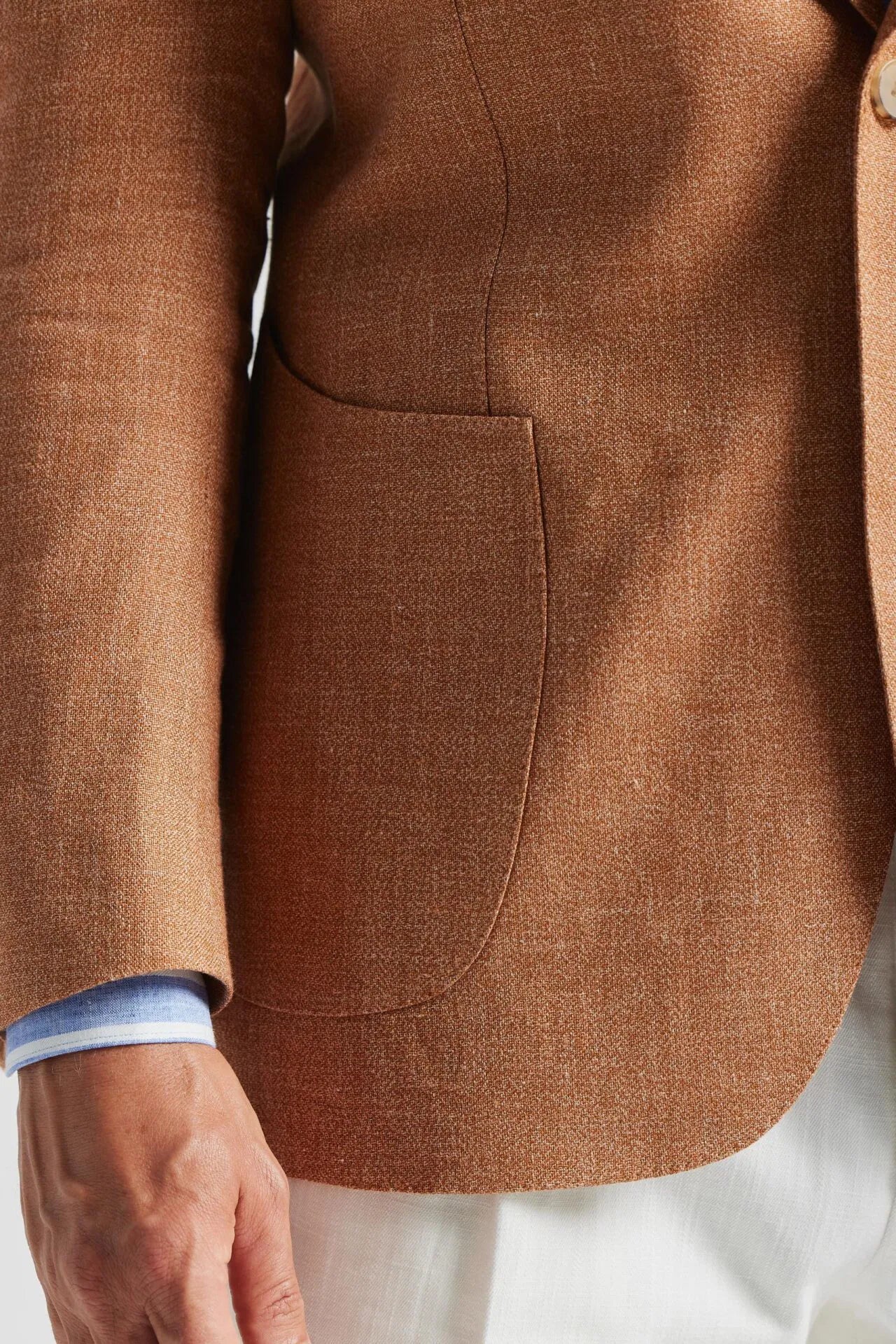Veste orange en laine/lin