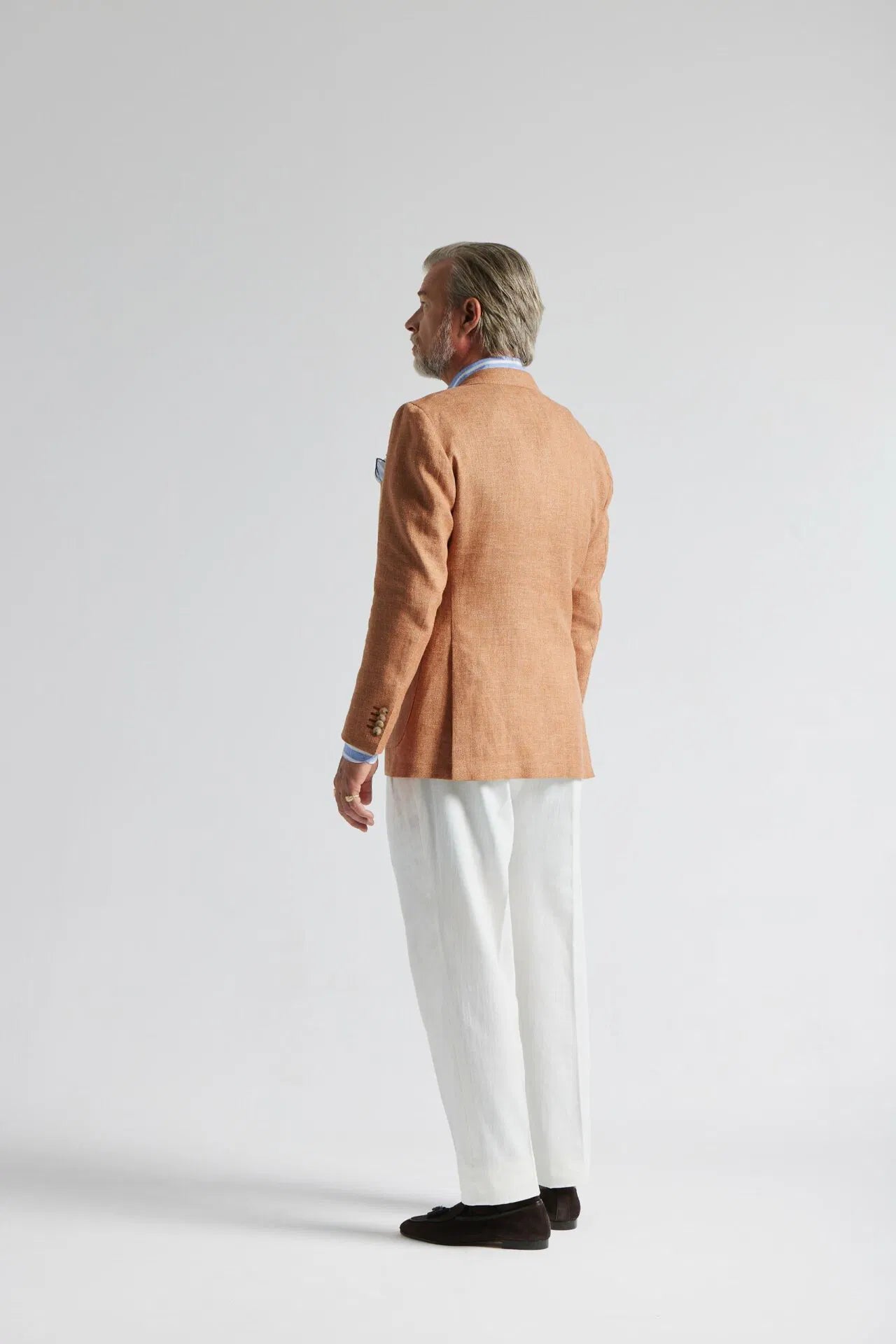 Veste orange en laine/lin