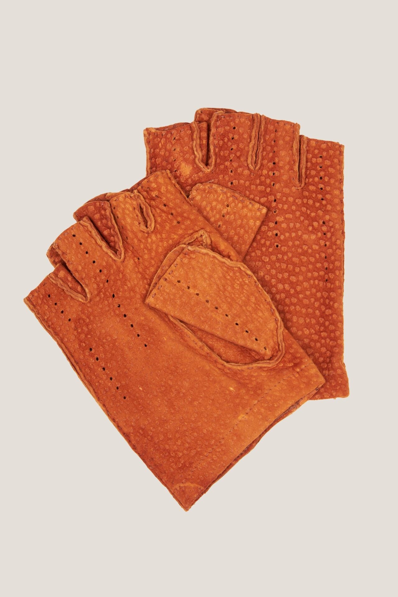 Gants de conduite en cuir de capybara marron clair