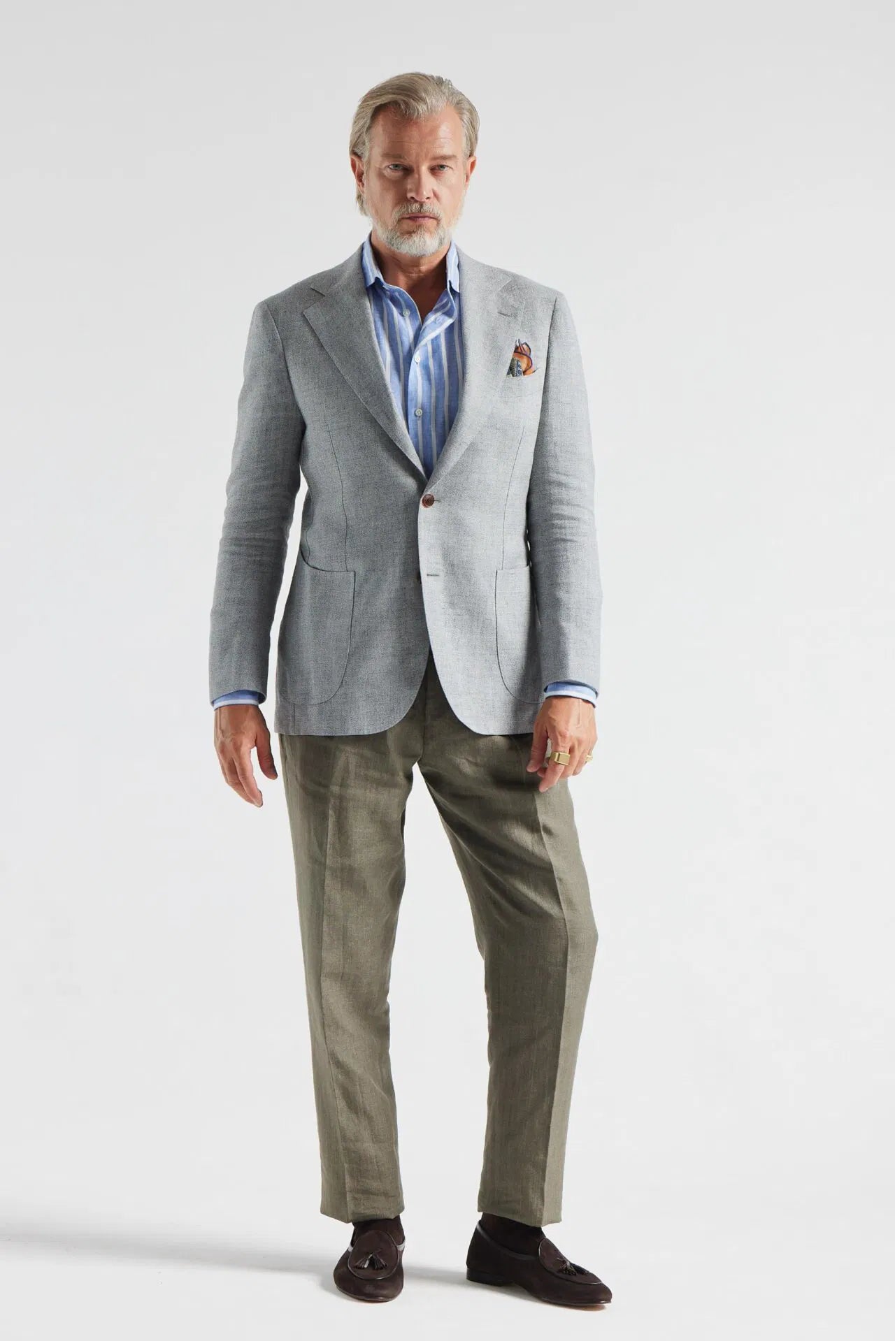 Veste grise en laine/lin