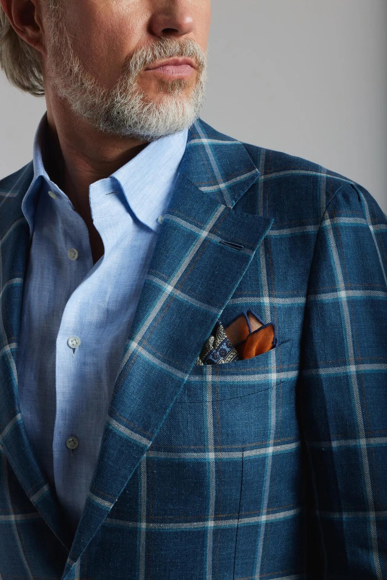 Veste à carreaux turquoise Loro Piana