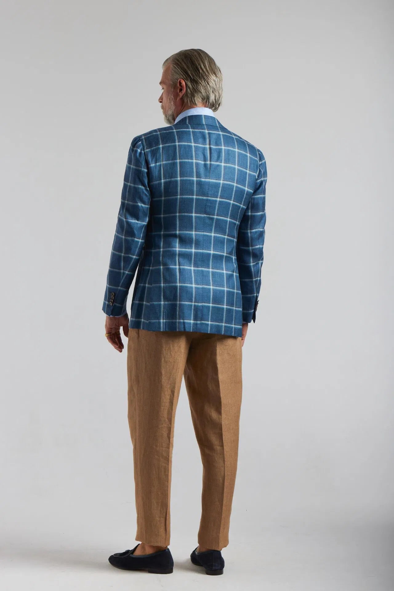 Veste à carreaux turquoise Loro Piana