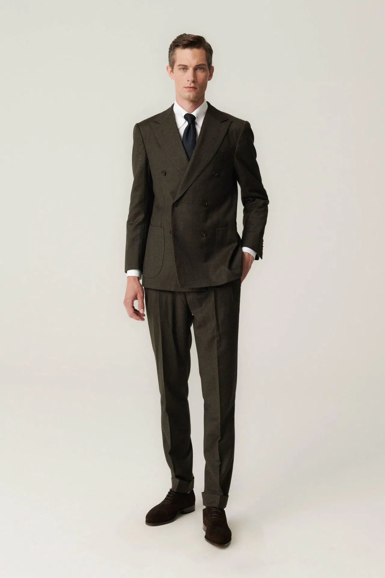 Pantalon en flanelle verte