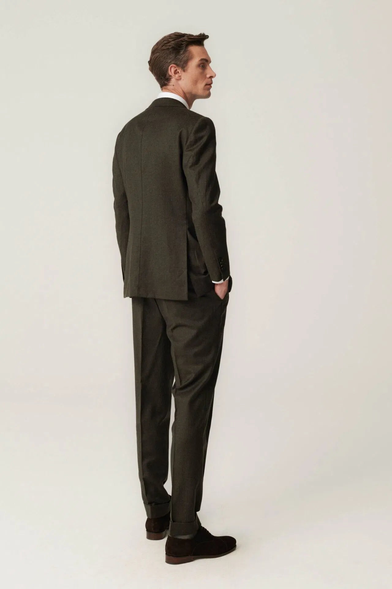 Pantalon en flanelle verte