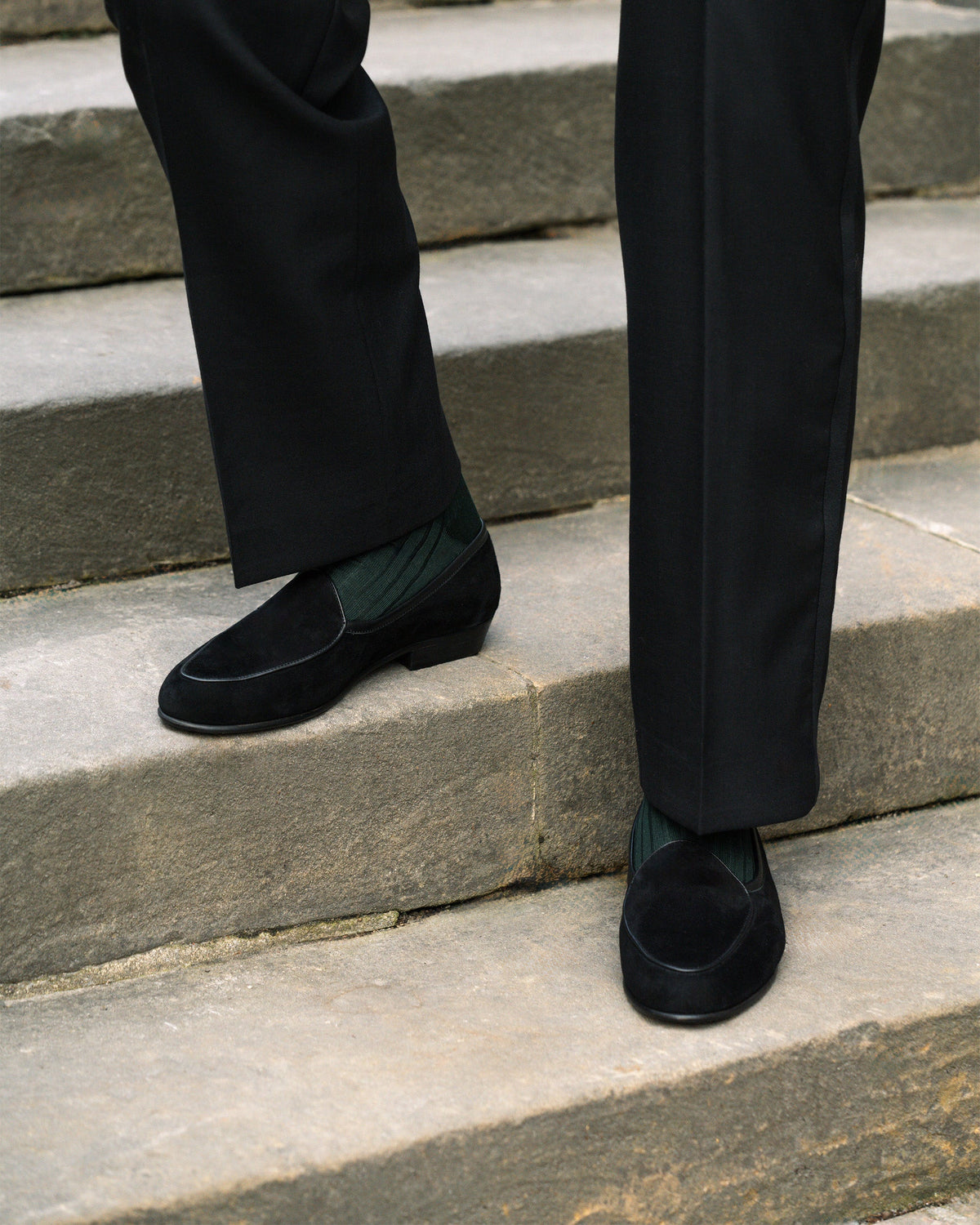 Myrqvist black suede Belgian loafers