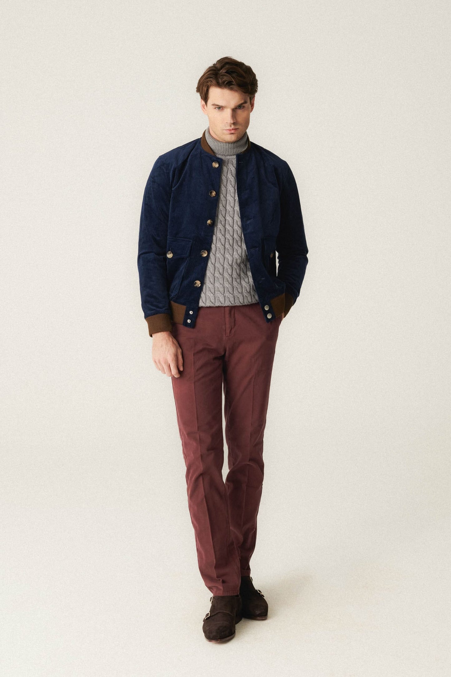 Blouson aviateur en velours côtelé
