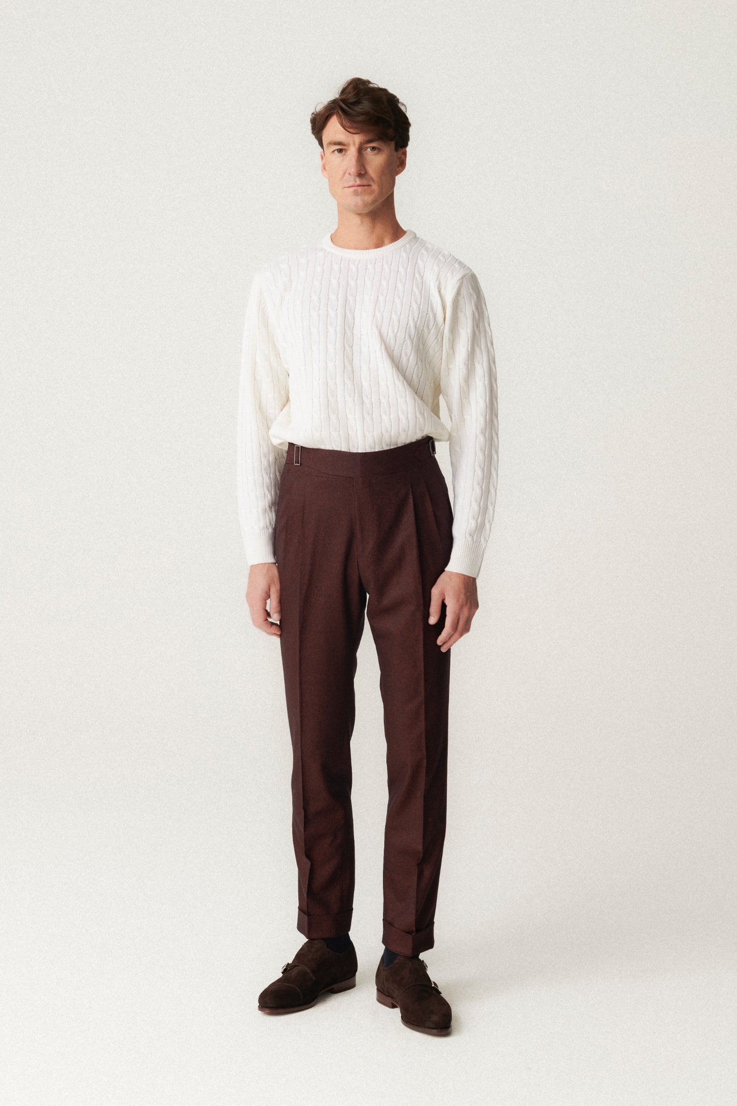 Pantalon en flanelle cramoisie