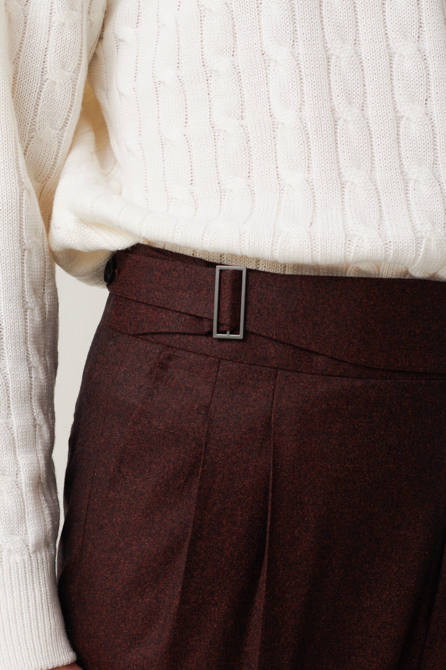 Pantalon en flanelle cramoisie