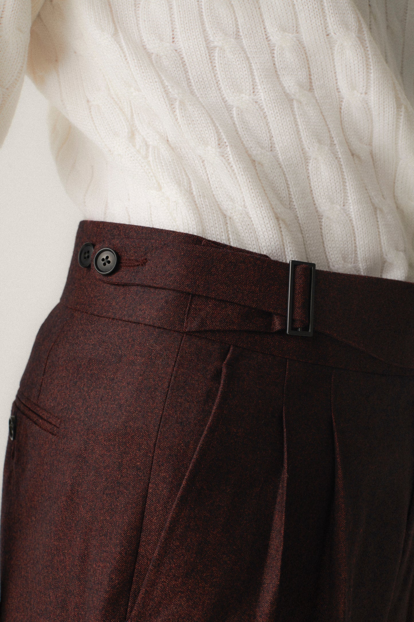 Pantalon en flanelle cramoisie