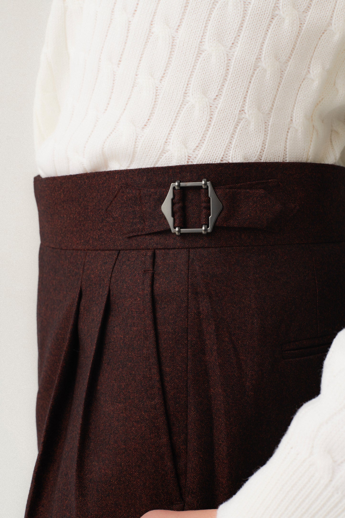 Pantalon en flanelle cramoisie