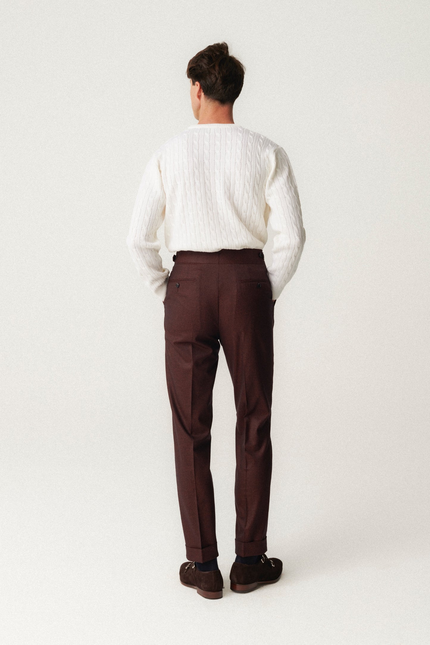 Pantalon en flanelle cramoisie