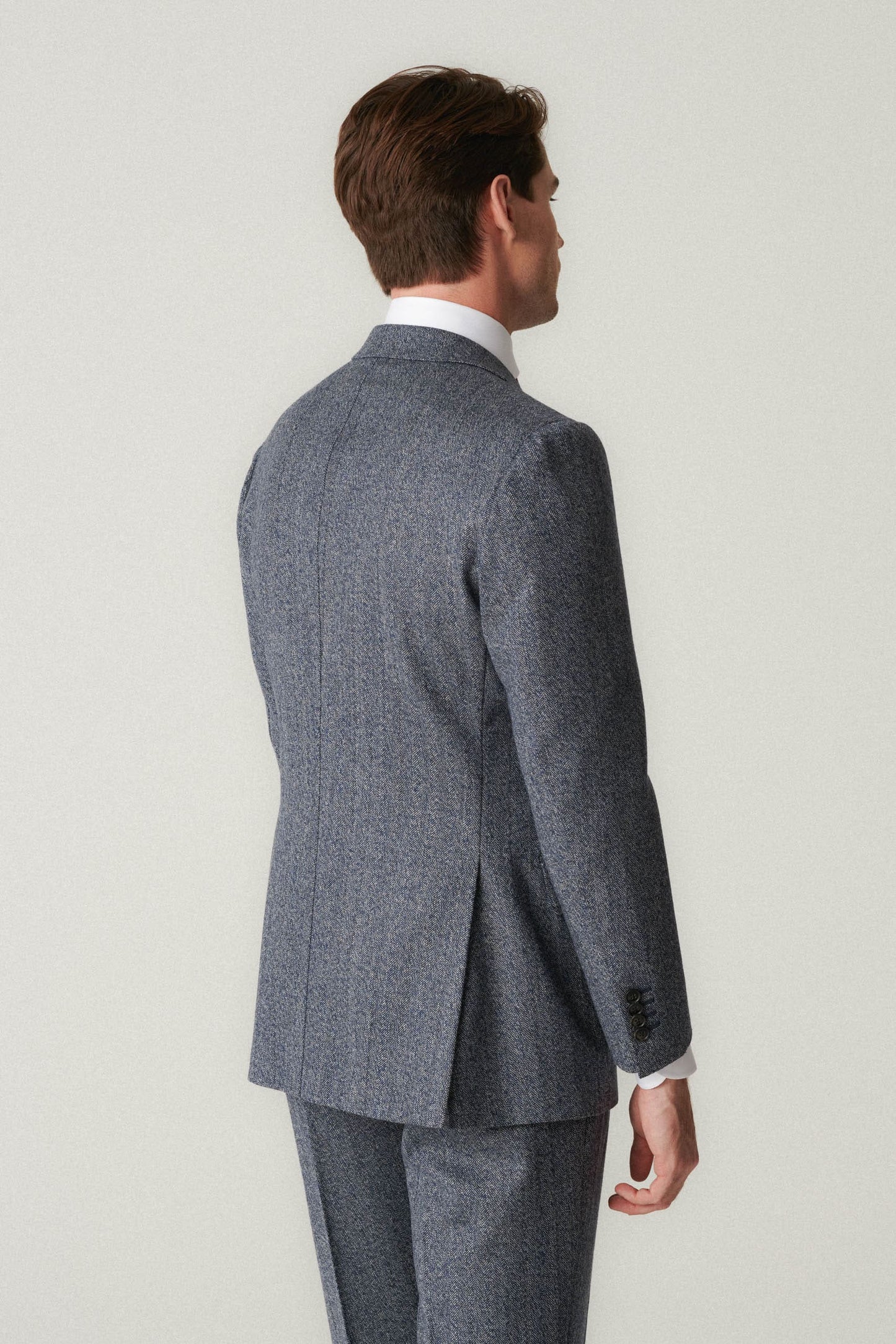 Fartown Flannel Suit in Herringbone Pattern