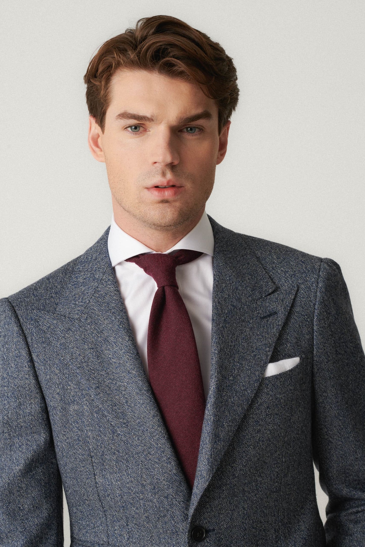 Fartown Flannel Suit in Herringbone Pattern
