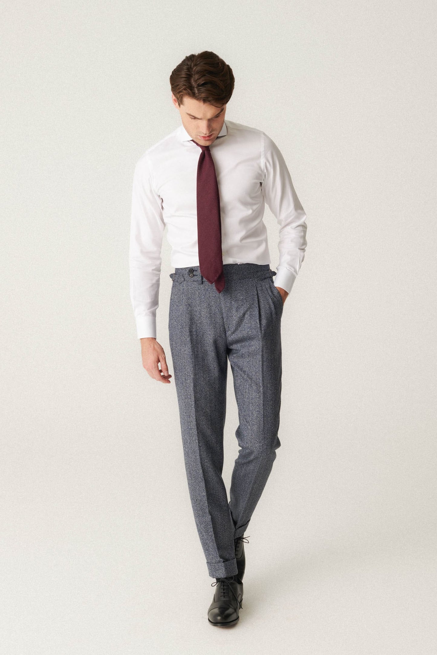 Fartown Flannel Suit in Herringbone Pattern