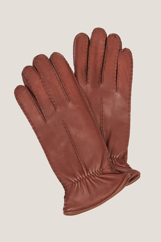 Gants en peau de cerf marron