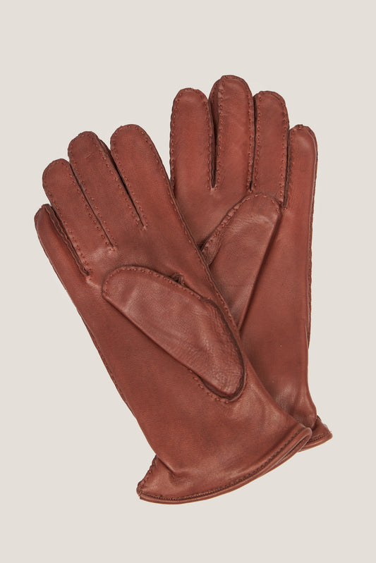 Gants en peau de cerf marron