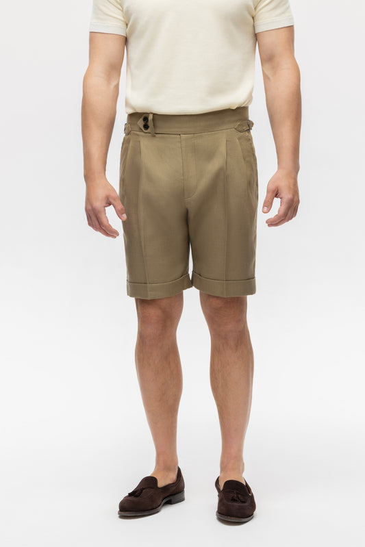 Khaki lniane szorty