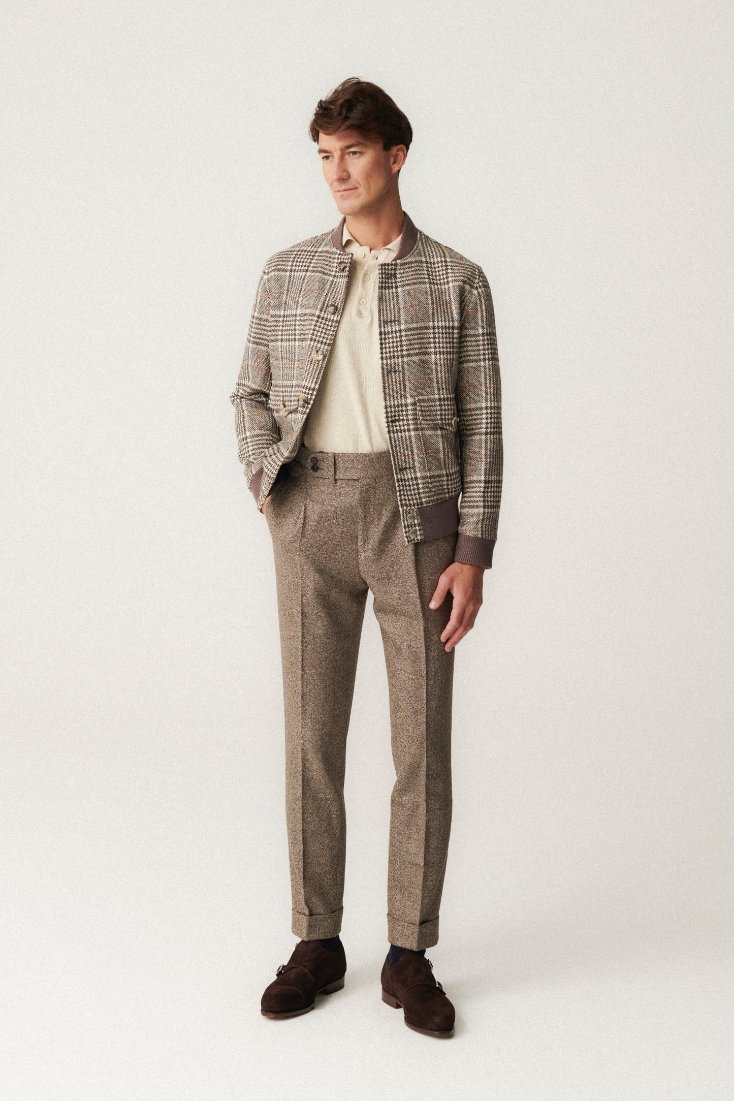 Blouson aviateur en laine non teinte
