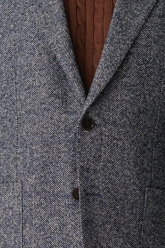 Ink blue herringbone Ferla jacket
