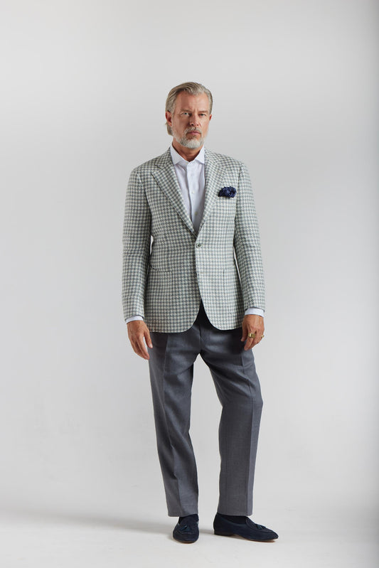 White and gray houndstooth Ferla jacket