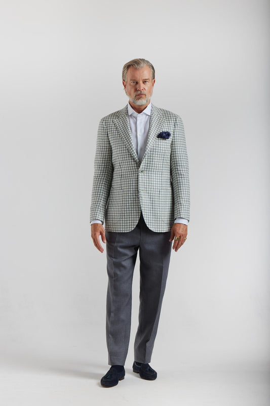 White and gray houndstooth Ferla jacket