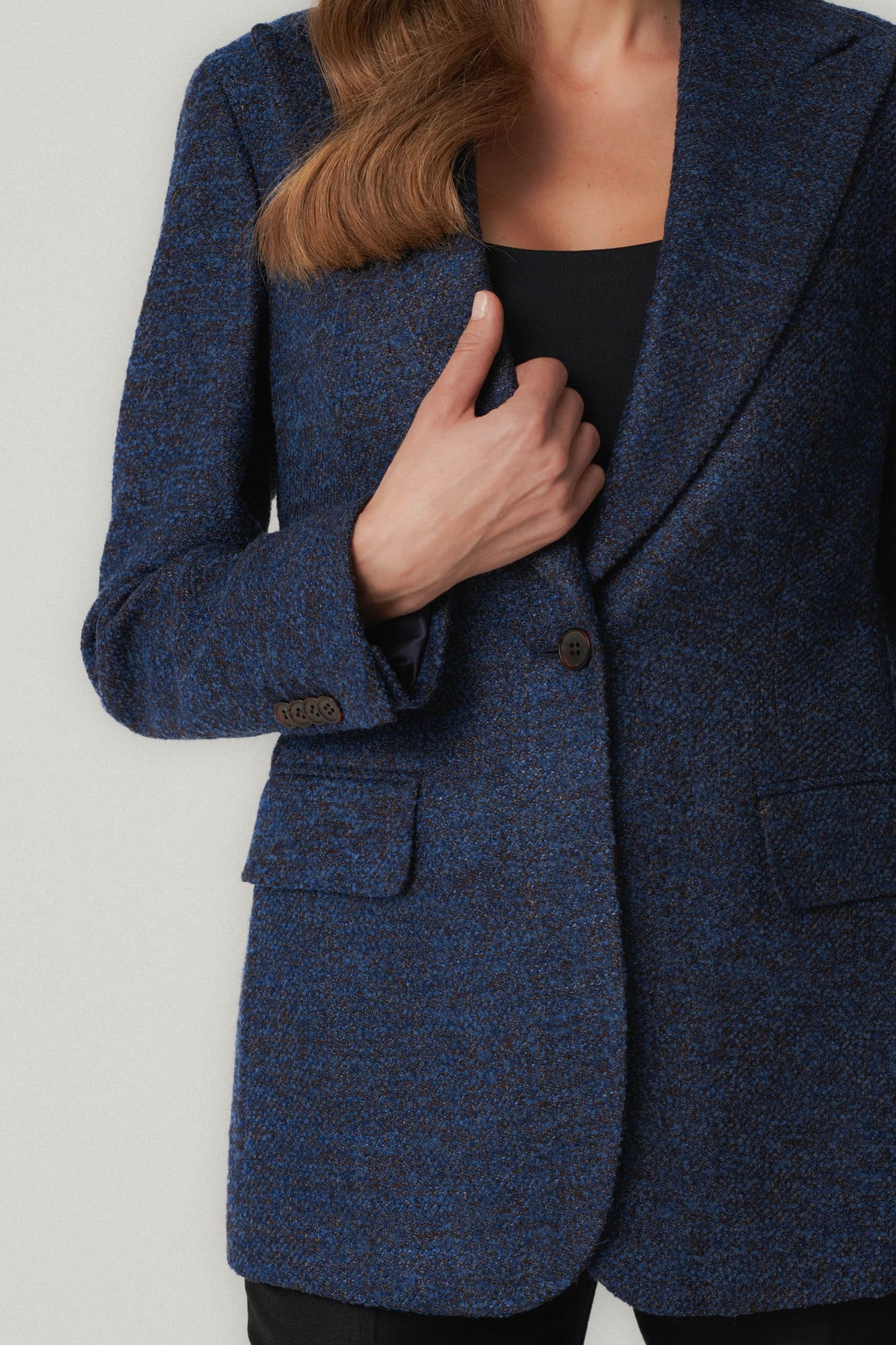 Navy blue and brown jacket made of Cerruti fabric