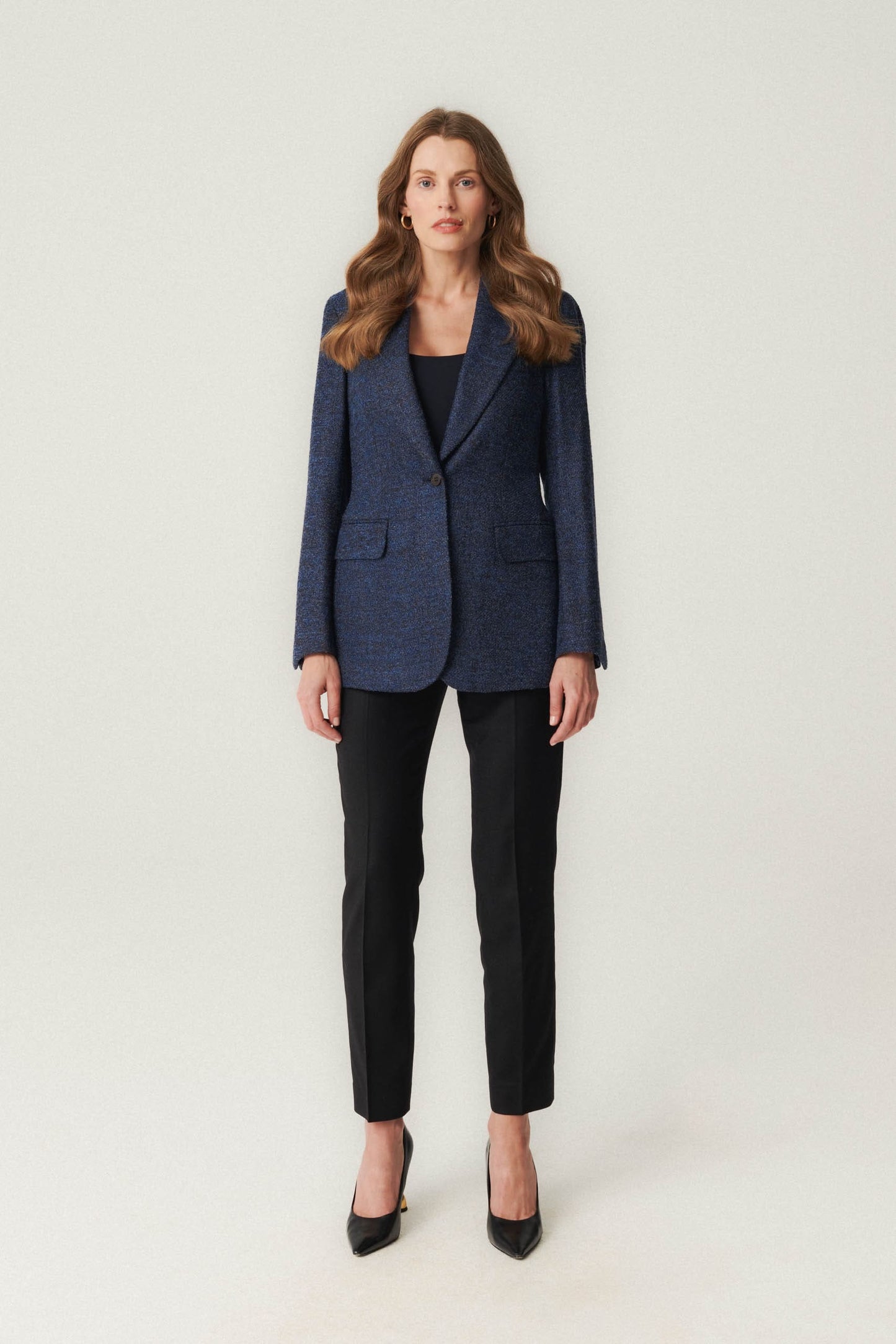 Navy blue and brown jacket made of Cerruti fabric
