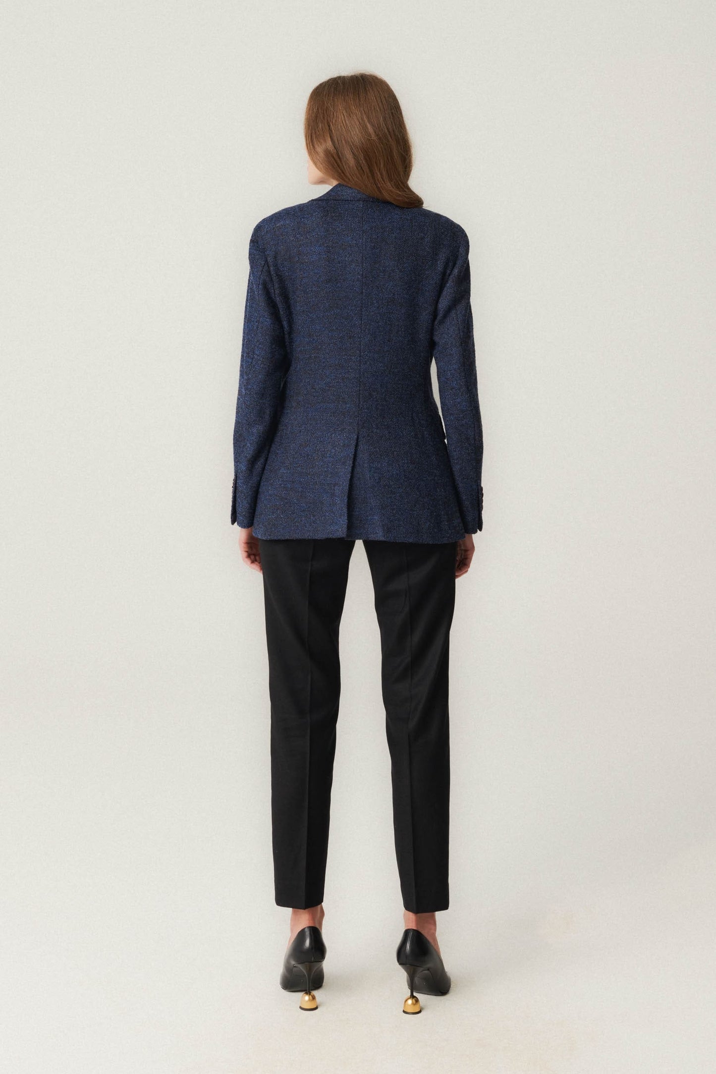 Navy blue and brown jacket made of Cerruti fabric