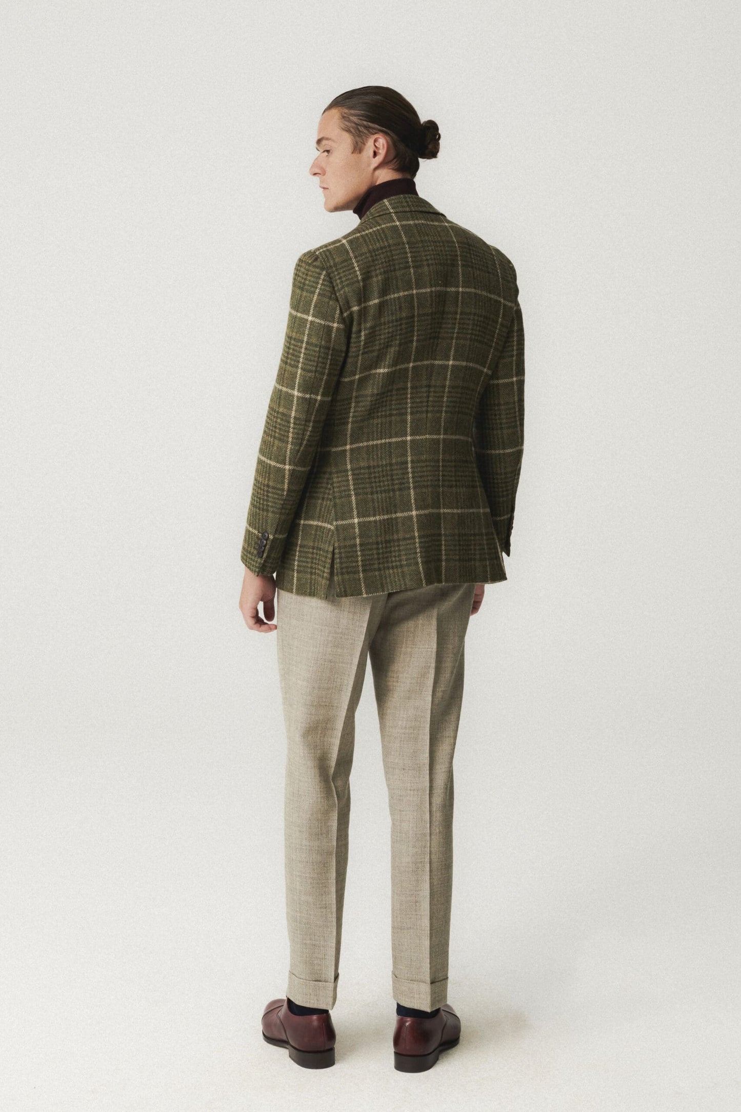 Veste en laine à carreaux verts