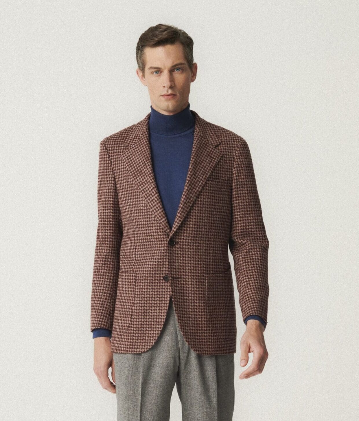 Burgundy houndstooth wool jacket