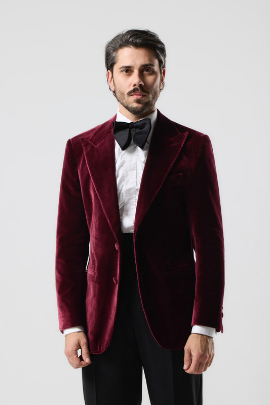 Veste en velours bordeaux