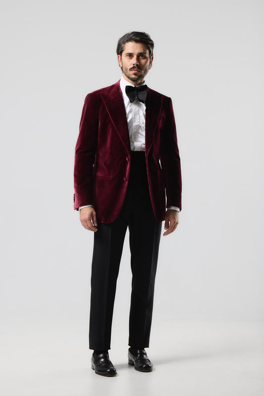 Veste en velours bordeaux