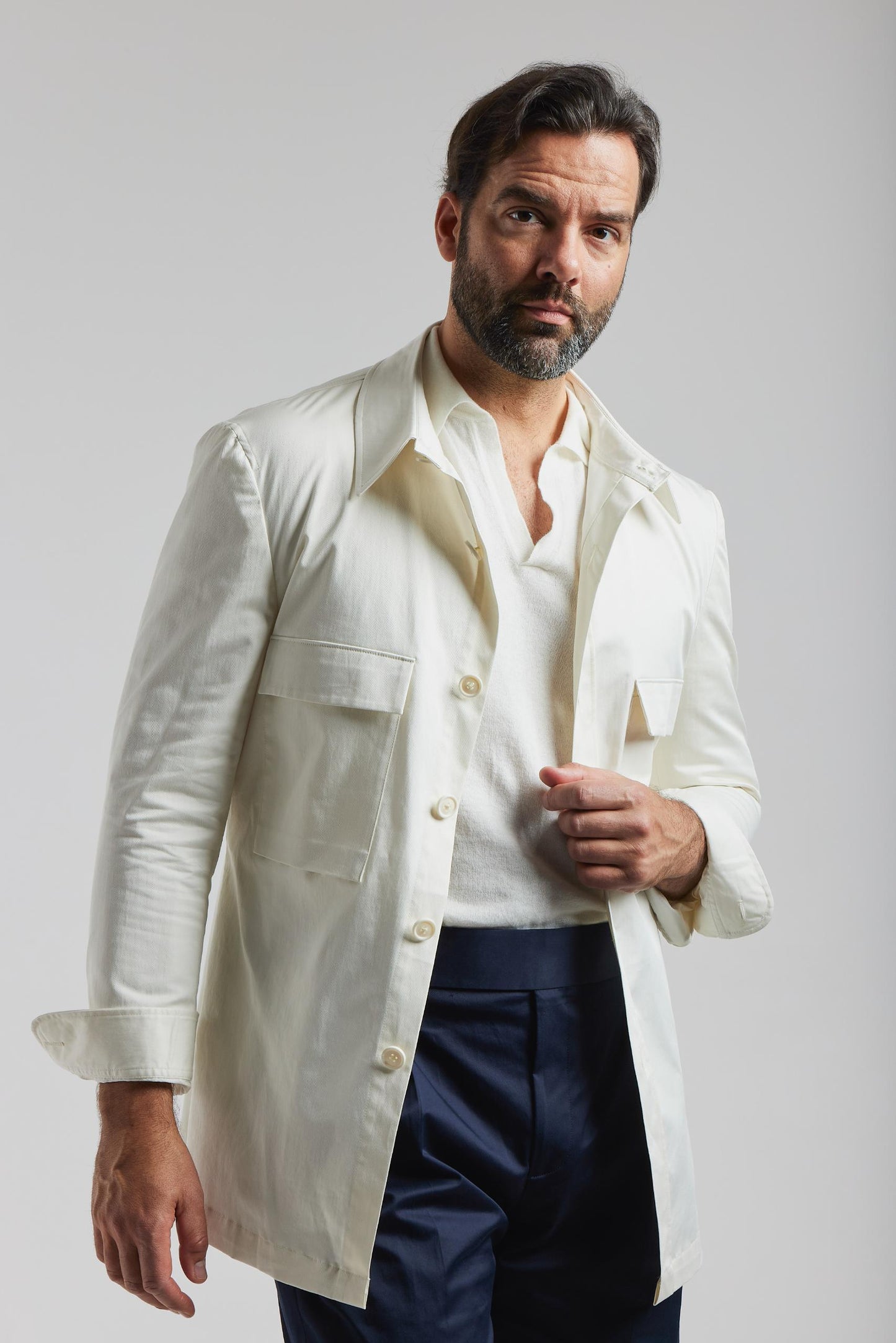 Surchemise en coton blanc