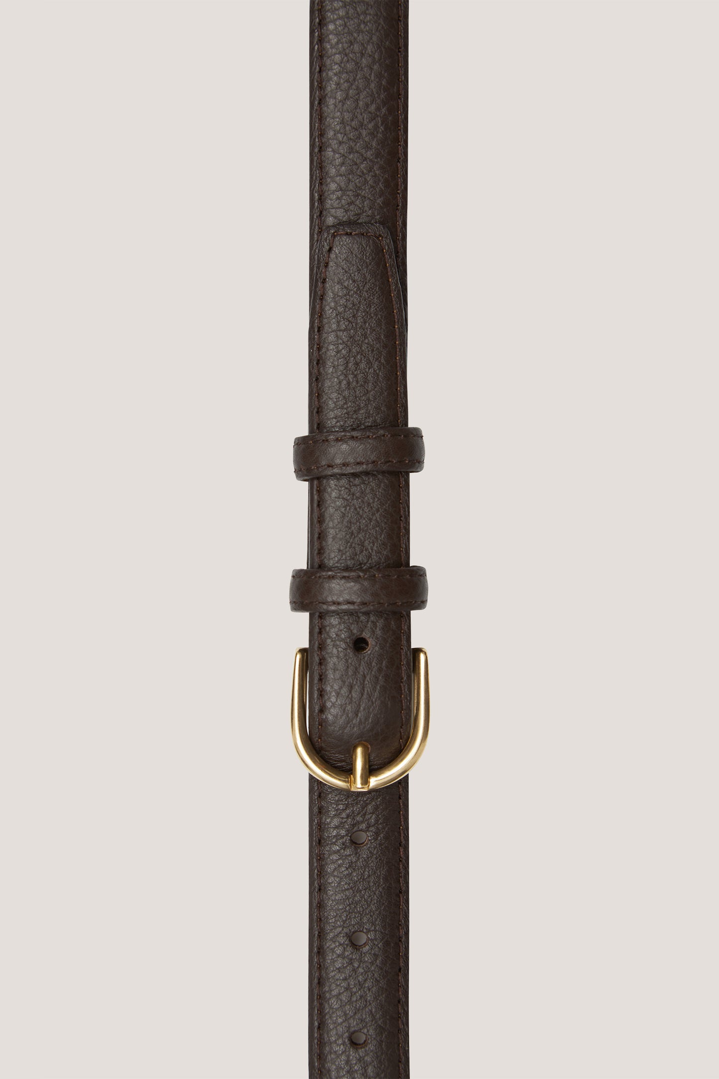 Brown grained leather 'ruler' strap