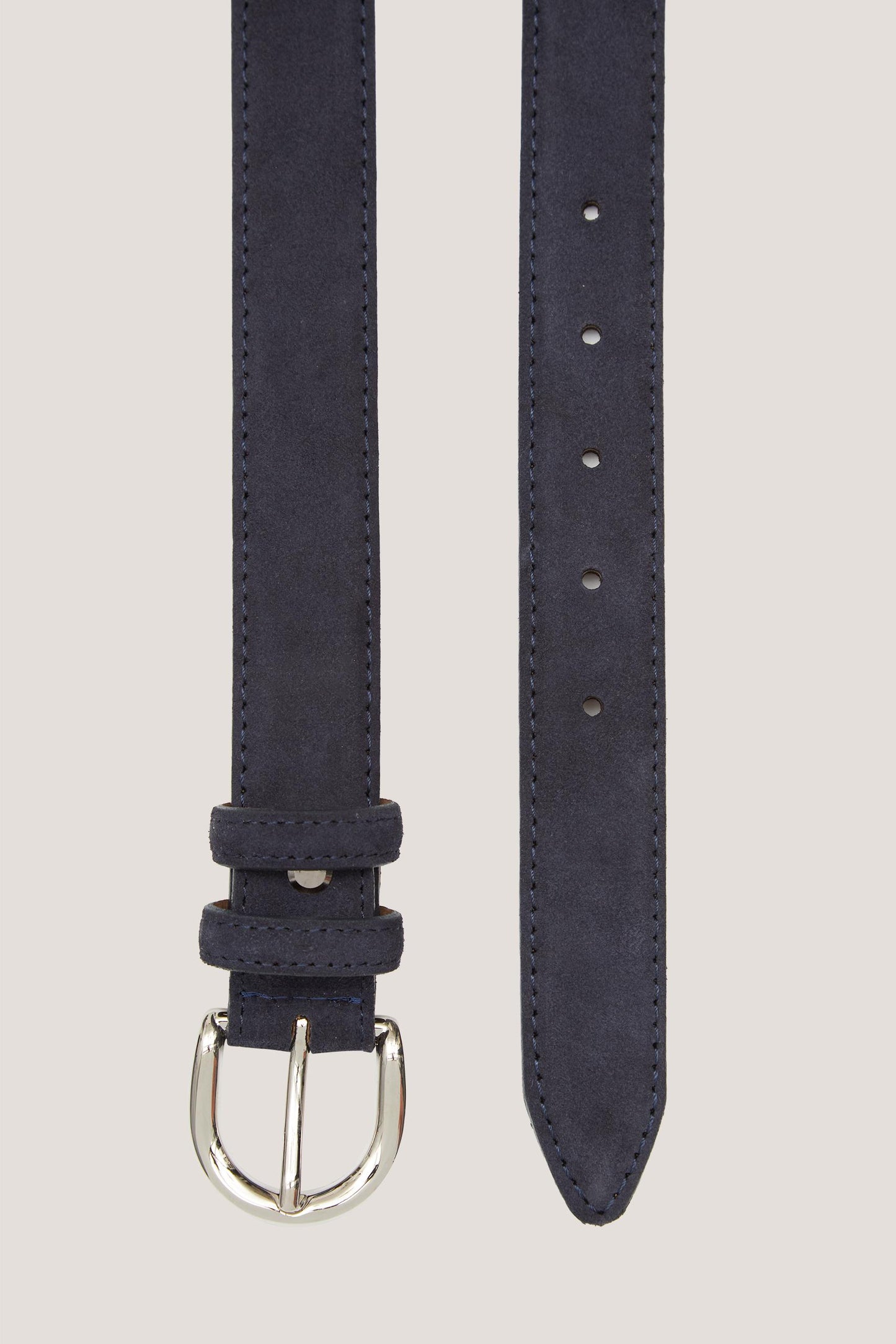 Navy blue suede leather belt