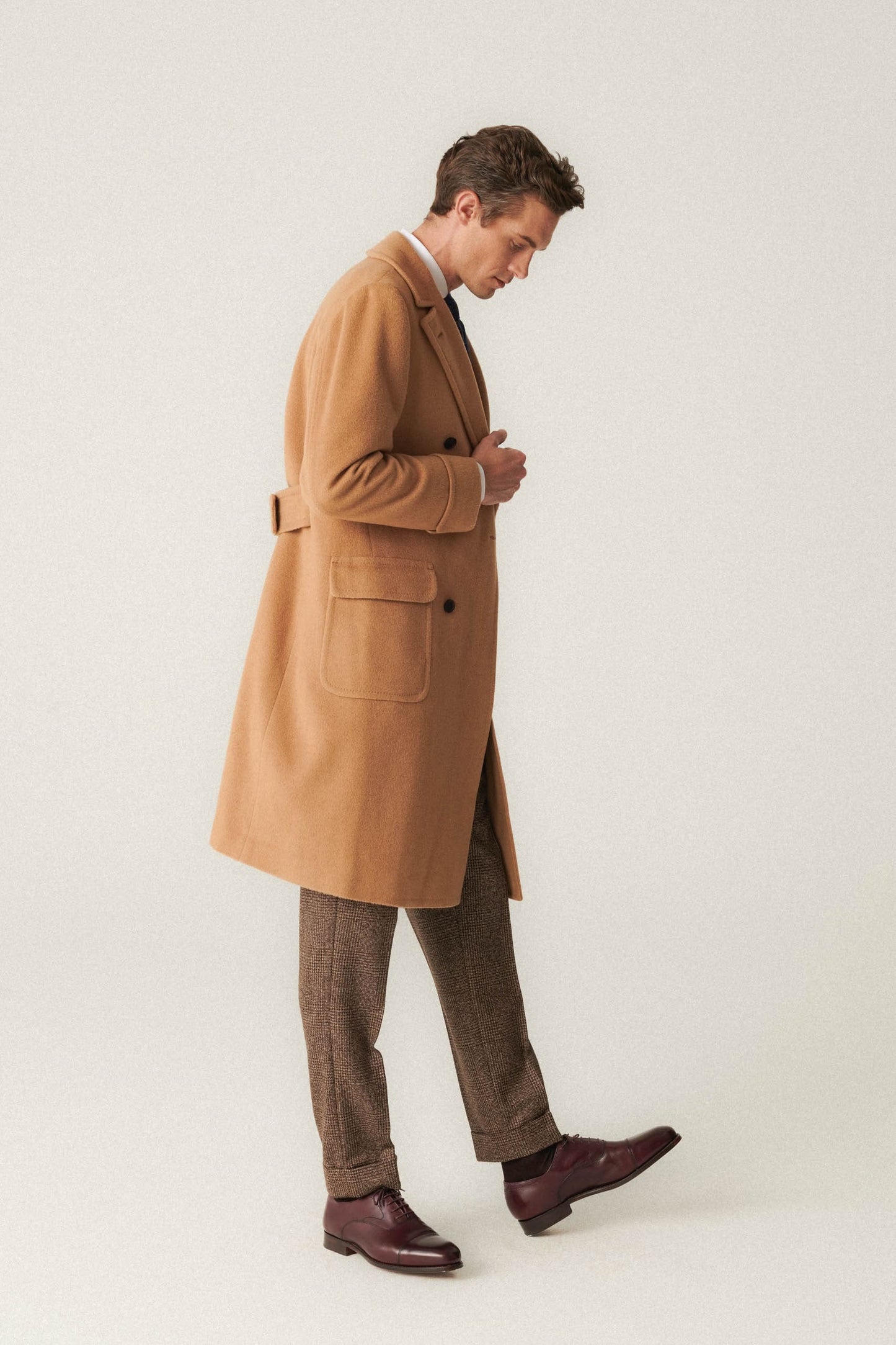 Manteau polo en laine de chameau