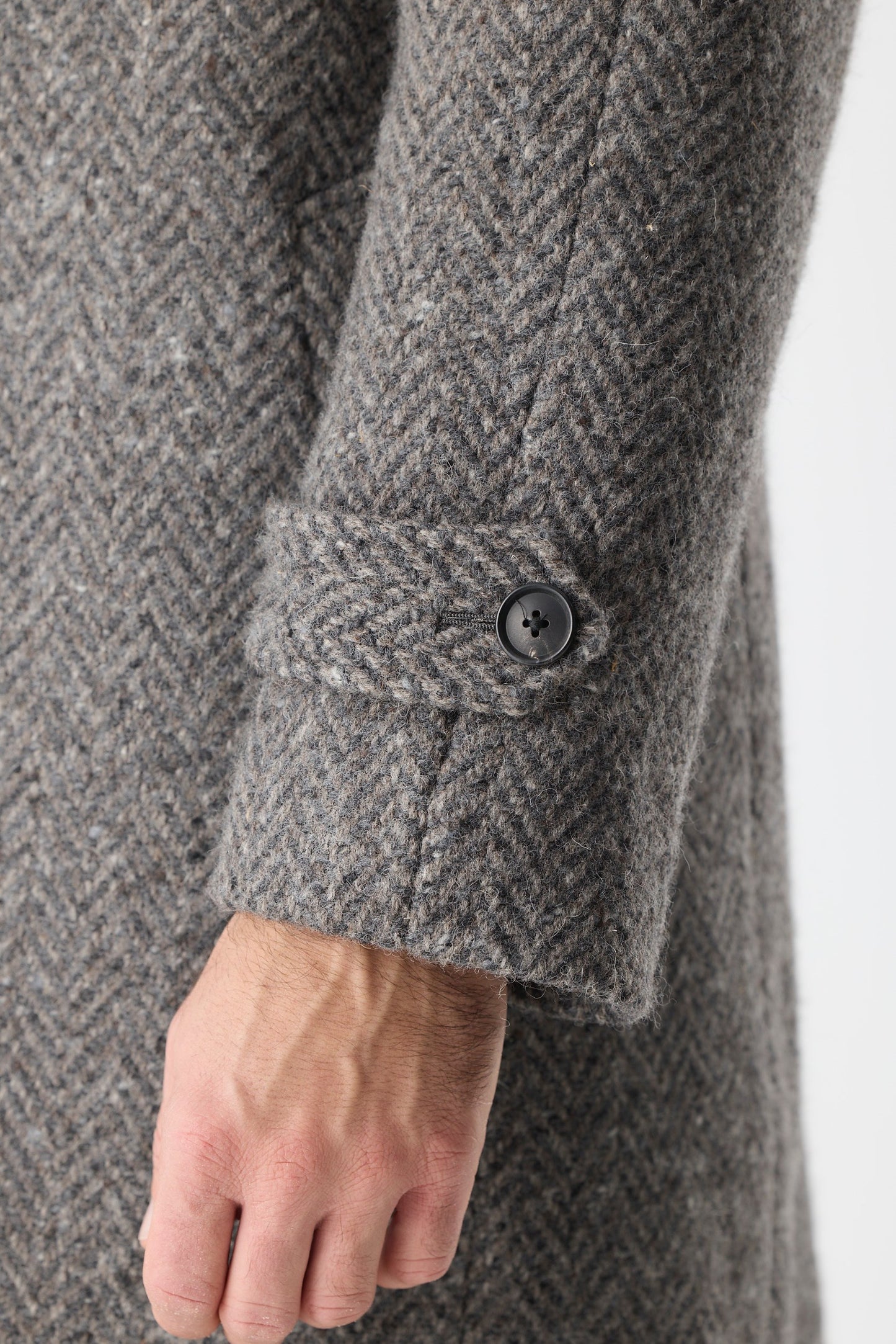 Manteau raglan en tweed gris du Donegal