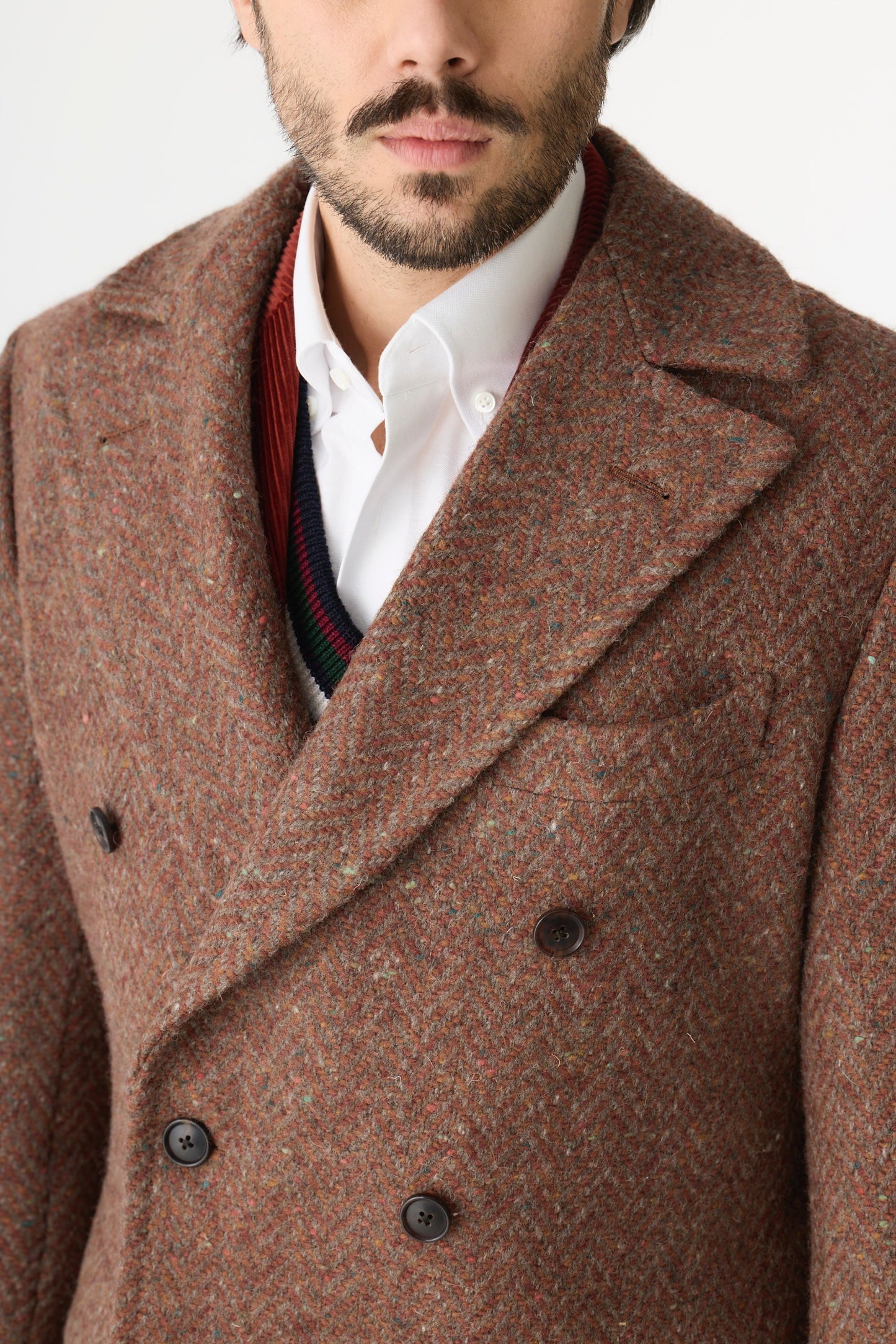 Manteau en tweed Donegal rouille d'Ulster