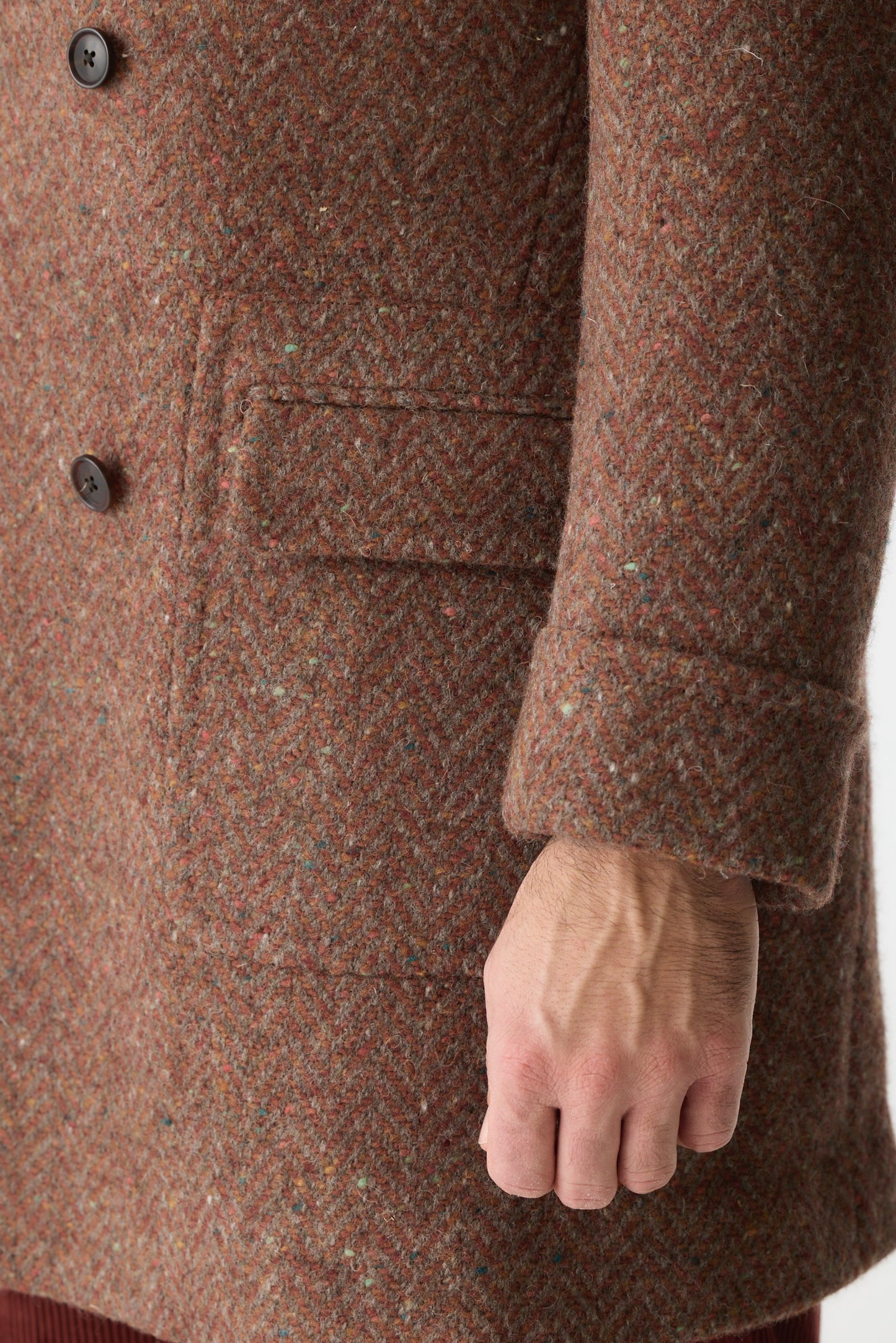Manteau en tweed Donegal rouille d'Ulster
