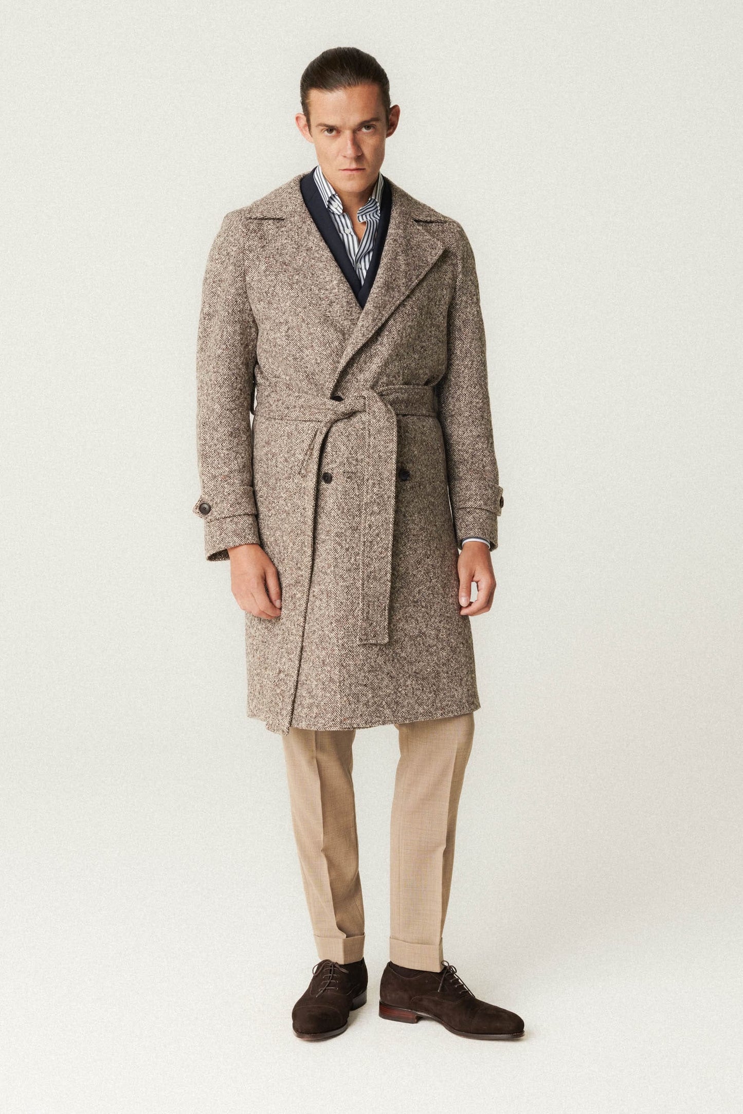 Manteau en laine beige « Sel et Poivre »
